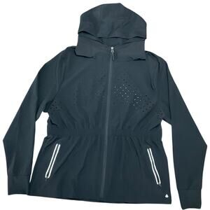 Cali Sport Women’s Activewear Jacket Hooded Reflective Pockets Size Large EUC